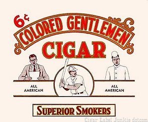 Colored Gentlemen cigar box label