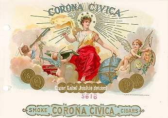 Corona Civica cigar box label