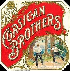 Corsican Bros cigar box label