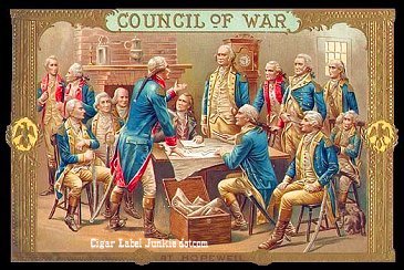 Council of War cigar box label