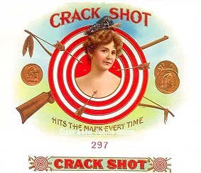 Crack Shot- cigar box label