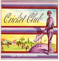 Cricket Club- cigar box label