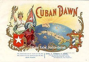 Cuban Dawn cigar box label