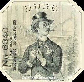 Dude- cigar box label