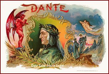 dante cigar box label (22 color version-circa 1900)