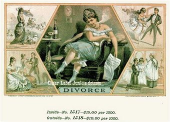 Divorce cigar box label