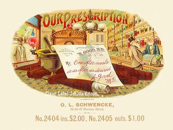 Our Prescription- cigar box label