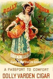 Dolly Varden cigar box label