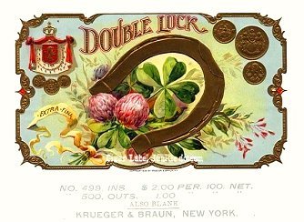Double Luck cigar box label