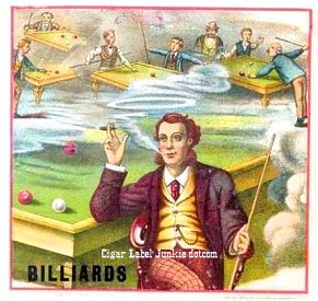 Billiards- cigar box label