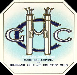 Highland Golf- cigar box label