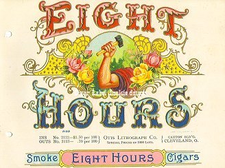 Eight Hours cigar box label