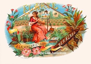 El Arte cigar box label
