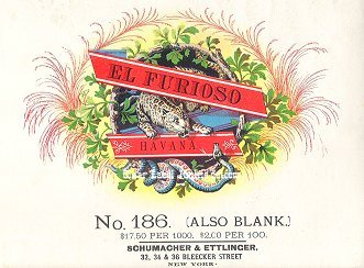 El Furioso- cigar box label
