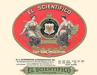 El Scientifico cigar box label