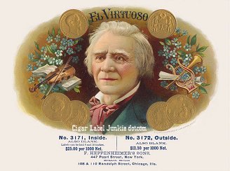 El Virtuoso cigar box label
