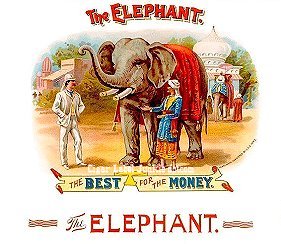 The Elephant- cigar box label
