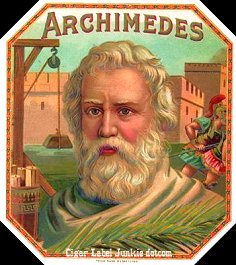 archimedes- cigar box label
