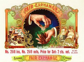 Fair Exchange cigar box label