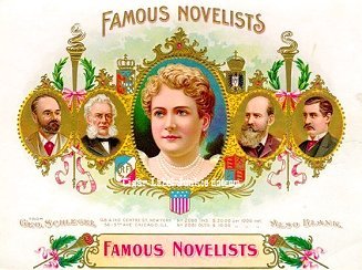 Famous Novelists cigar box label