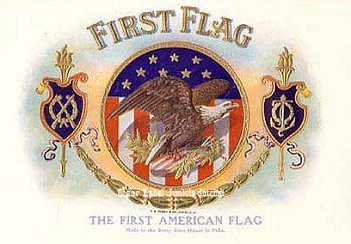 First Flag cigar box label