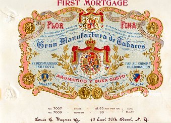First Mortgage cigar box label