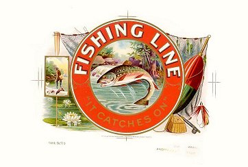 Fishing Line cigar box label