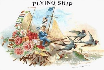 Flying Ship cigar box label