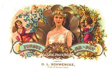 Forget Me Not cigar box label