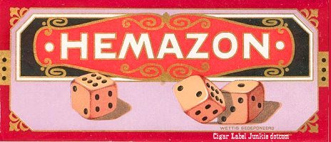 Hemazon- cigar box label