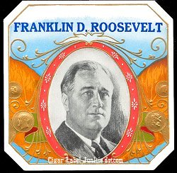 Franklin D R outer cigar label