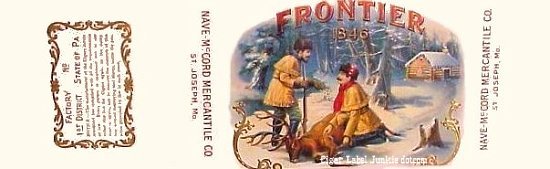 Frontier- cigar box label