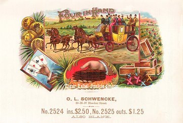 4 In Hand- cigar box label