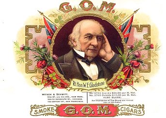 GOM cigar box label