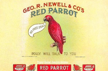Red Parrot- cigar box label