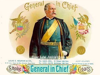 General In Chief cigar box label