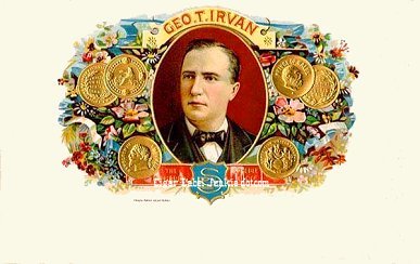 Geo T Irvan cigar box label