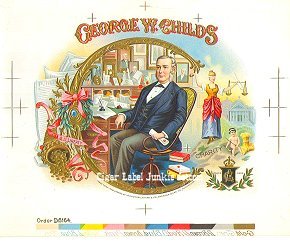 George W Childs cigar box label