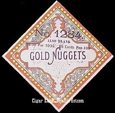 Gold Nuggets seal cigar box label