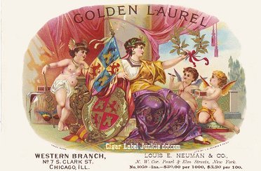 Golden Laurel-cigar box label
