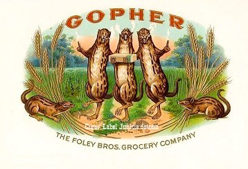 Gopher- cigar box label