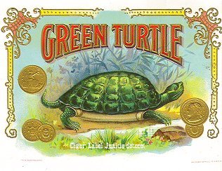 Green Turtle- cigar box label