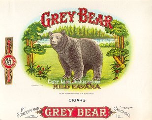 Grey Bear- cigar box label