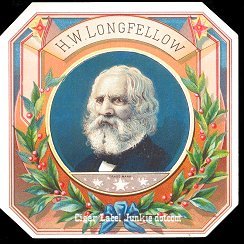 HW Longfellow cigar box label
