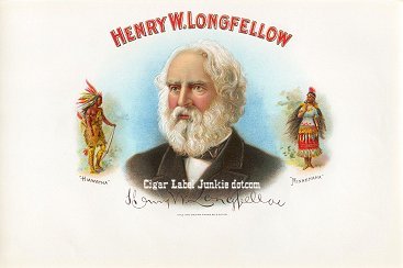 HW Longfellow cigar box label