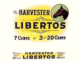 Harvester- cigar box label