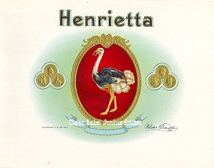Henrietta- cigar box label