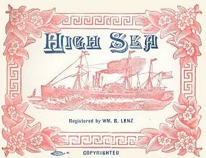 High Sea 1870's cigar label