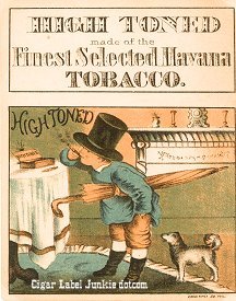 High Toned inner cigar label