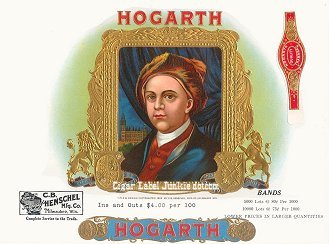 Hogarth cigar box label